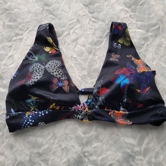 Christian Lacroix Other - Swiminista x Christian Lacroix Black Bikini Top Women's Cheer Butterfly NWT